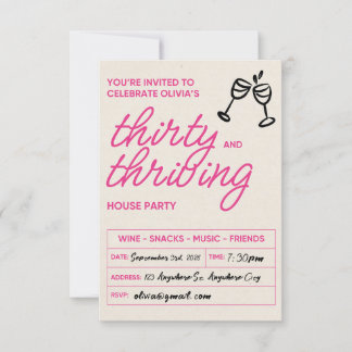 Thirty and Thriving 30th Birthday Invitation