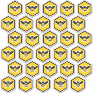 Thirty Bee Logo Lid Label Custom-Cut Stickers