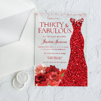Thirty & Fabulous! Red Dress 30th Birthday Party