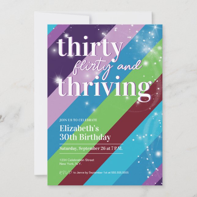 Thirty, Flirty & Thriving 13 going on 30 Invitation (Front)