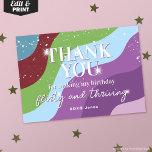 Thirty Flirty & Thriving 30th Birthday Party Thank You Card<br><div class="desc">Get ready for an unforgettable girls' night with our "Thirty,  Flirty & Thriving" 30th birthday party supplies! Perfect for celebrating this exciting milestone,  these playful and vibrant designs will set the stage for a night of laughter,  dancing,  and lasting memories. Personalise them to make your celebration uniquely yours!</div>