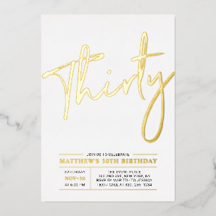 Thirty Modern Gold 30th Birthday Party