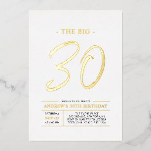 Thirty   Modern Gold Big 30th Birthday Party