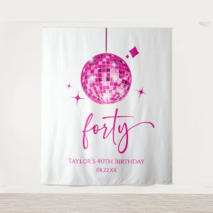 Thirty Pink Disco Ball 40th Birthday Party Tapestry