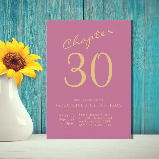 Thirty Pink Gold 30th Birthday Party Invitation (Creator Uploaded)