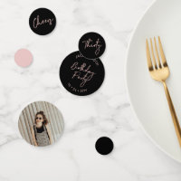 Thirty | Rose Gold & Black Modern 30th Birthday