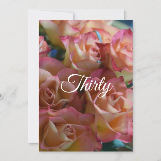 Thirty Roses 30th Birthday Party Invitation (Back)