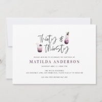 Thirty & thirsty thirtieth birthday invitation
