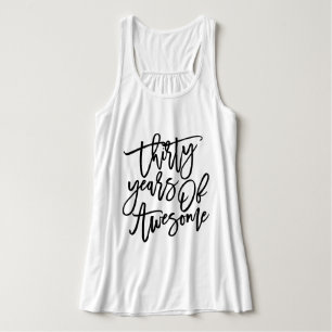 Thirty Years Of Awesome   Black Script Singlet