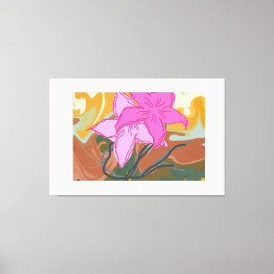 This abstract flower art design blends soft floral canvas print
