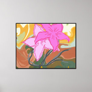 This abstract flower art design blends soft floral canvas print