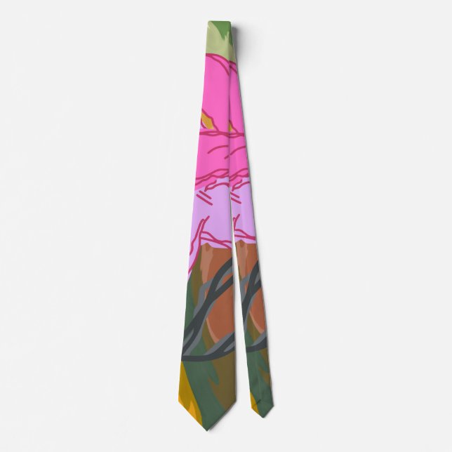 This abstract flower art design blends soft floral tie (Front)