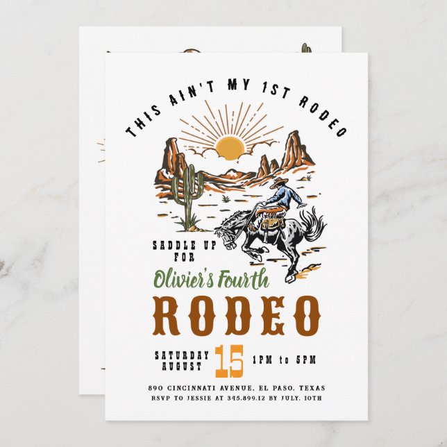This Ain't My 1st Rodeo Birthday Invitation (Front/Back)