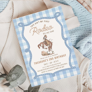 This Ain't My First Rodeo Gingham  Invitation