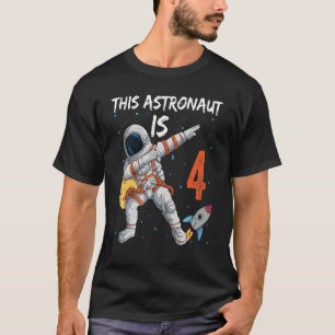 This Astronaut Is Four Birthday Boy  Kids 4 Years  T-Shirt