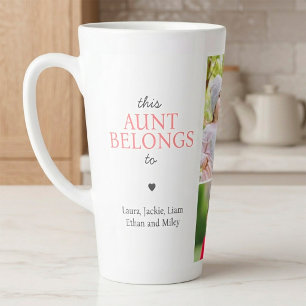 This Aunt Belongs To Quote Custom Photo Collage Latte Mug