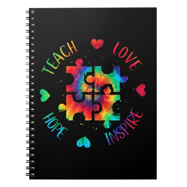 This Autism Awareness Design Features A Heart In T Notebook (Front)