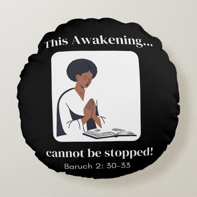 This Awakening Hebrew Israelite Design Round Cushion (Front)