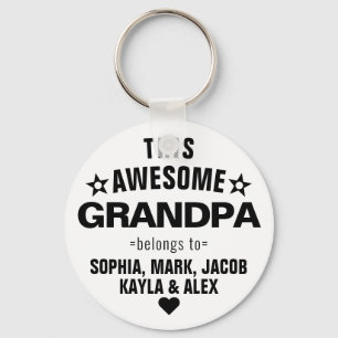 This Awesome Grandpa Belongs To Father's Day Key Ring