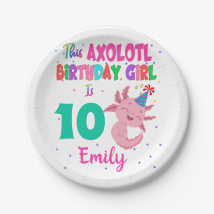 This Axolotl Girl is Amphibian Salamander Paper Plate