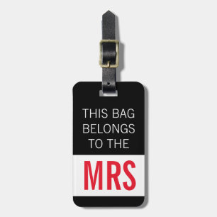 This Bag Belongs to Mrs Hot Pink Luggage Tag