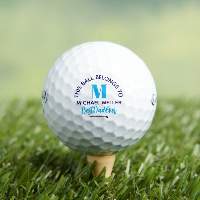 'This ball belongs to' Dad Blue Monogram (Insitu Tee)