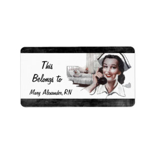 This Belongs to a Nurse Retro Label