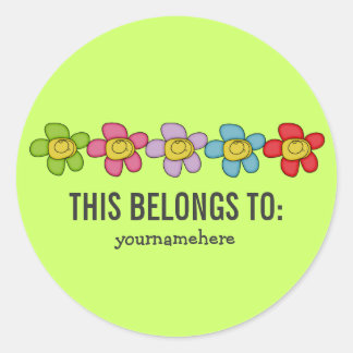 THIS BELONGS TO Cute Doodle Flower Stickers
