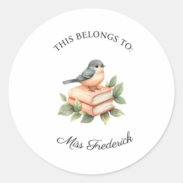 This Belongs to Labels, Teachers Classic Round Sticker (Front)