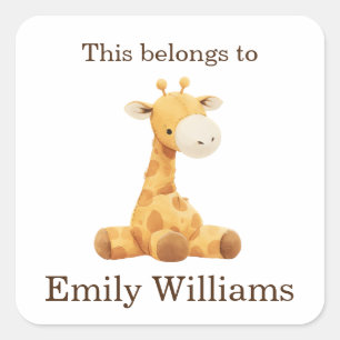 This Belongs to Name Tag Back to School Giraffe