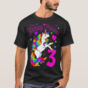 This Birthday Princess Is 3 3rd Party Girl Unicorn T-Shirt