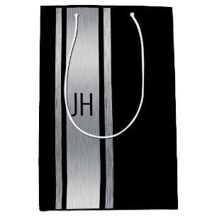 This black & white nobleman bachelor party medium gift bag