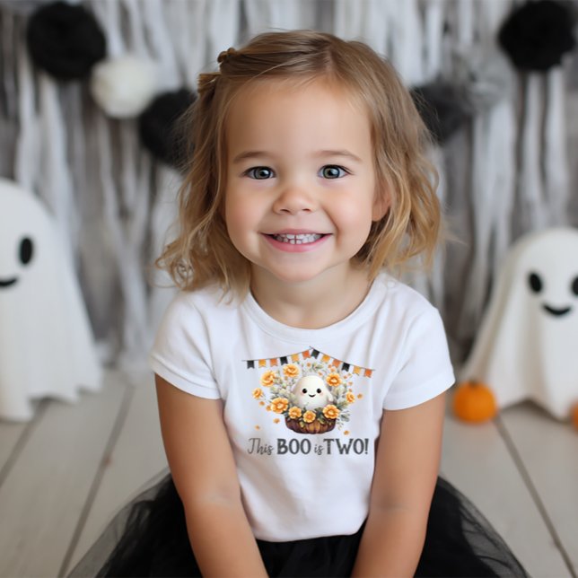 This Boo is Two Cute Ghost Birthday Toddler T-Shirt (Boo is Two Birthday Shirt)