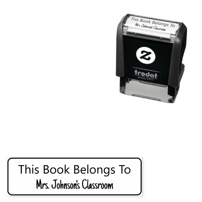 This Book Belongs Teacher's Name Classroom  Self-inking Stamp (In Situ)