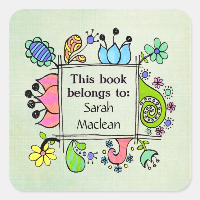 This Book Belongs To Book Name Plate Label Sticker (Front)