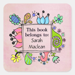 This Book Belongs To Book Name Plate Label Sticker