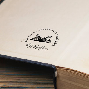 This Book Belongs To Book Script Self-inking Stamp