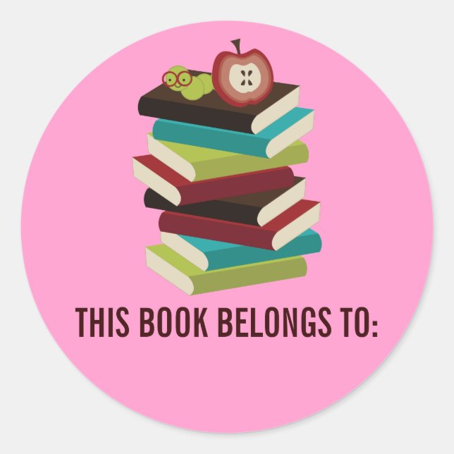 THIS BOOK BELONGS TO CLASSIC ROUND STICKER (Front)