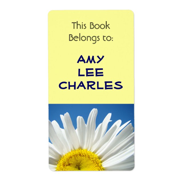 This Book Belongs to: "Custom Name" White Daisy (Front)