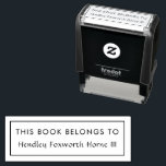 This Book Belongs To Custom Self Inking Stamp<br><div class="desc">Label books with a custom stamp featuring "this book belongs to" and your name in a simple rectangle box. Ideal for personal or business personalisation,  school,  library,  class,  group,  church,  office,  etc.</div>