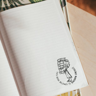 This Book Belongs To, Cute Boy Book    Rubber Stamp