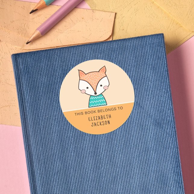 This book belongs to Cute fox kids Classic Round Sticker (Creator Uploaded)