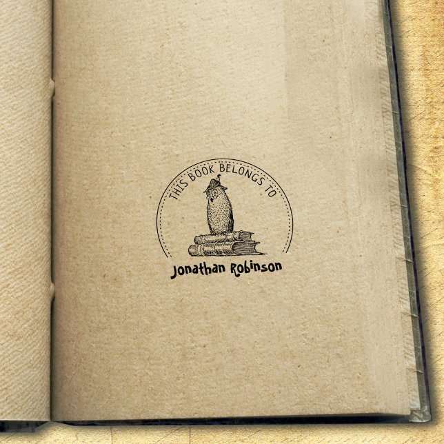 This Book Belongs To, Cute Owl Book  Rubber Stamp (Creator Uploaded)