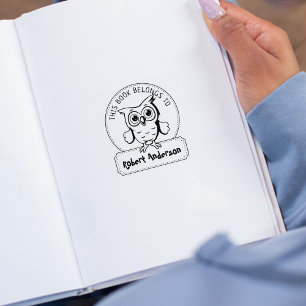This Book Belongs To, Cute Owl, Child Book   Rubber Stamp