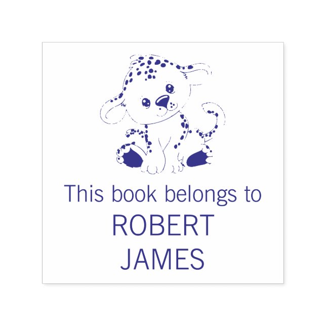 This Book Belongs To Cute Personalised Leopard Self-inking Stamp (Design)