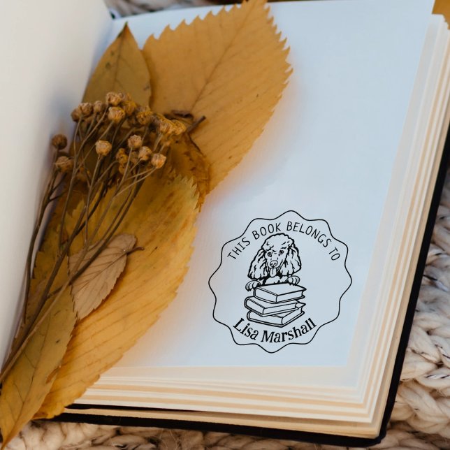 This Book Belongs To, Cute Poodle Rubber Stamp (Creator Uploaded)