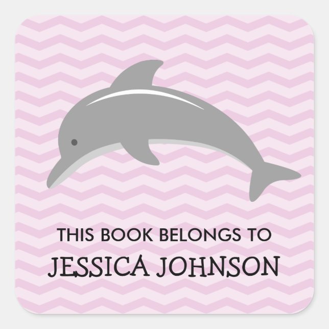 This book belongs to dolphin bookplate stickers (Front)