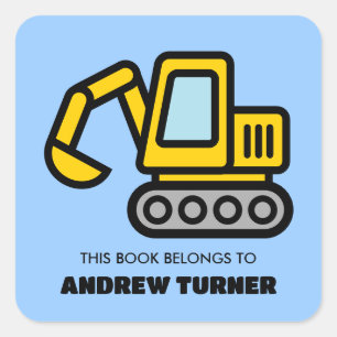 This book belongs to excavator book label stickers