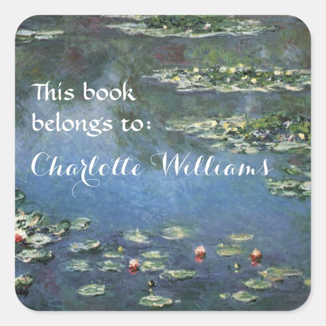 This Book Belongs To ... Fine Art Bookplates Square Sticker (Front)