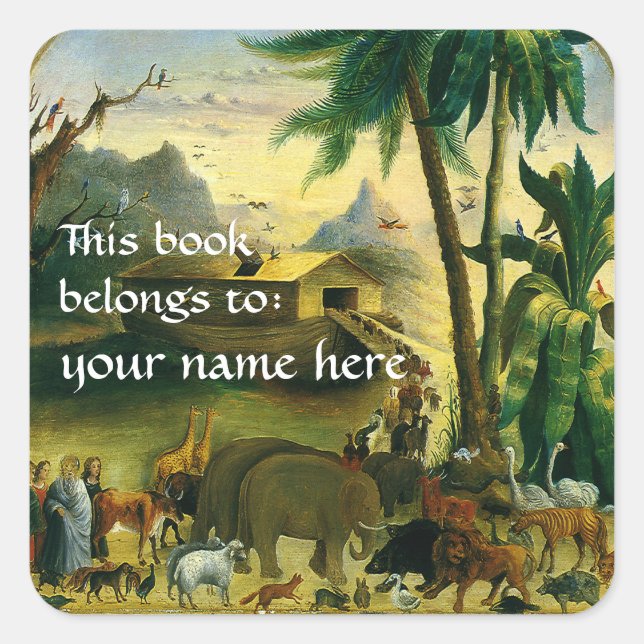 This Book Belongs To ... Fine Art Bookplates Square Sticker (Front)